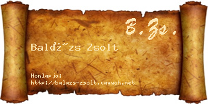Balázs Zsolt névjegykártya